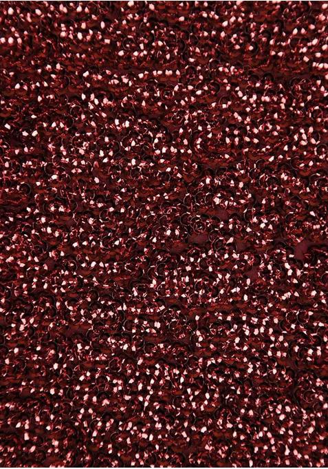 Maroon Sequin Blouse Georgette Pre Draped Saree Set