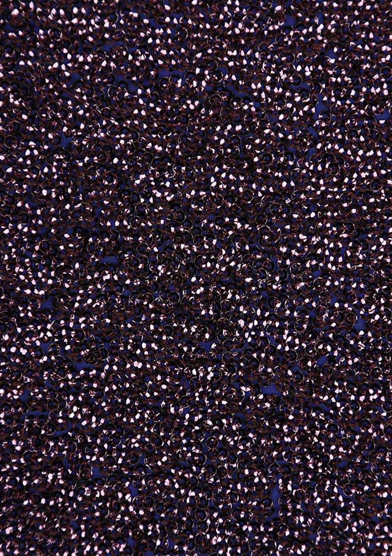 Purple Sequin Embroidered Georgette Pre Draped Saree Set - Indya