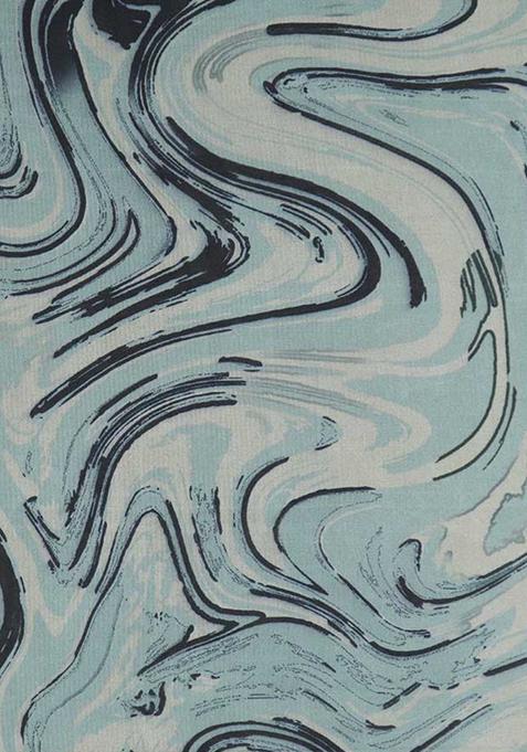 Light Blue Printed Organza Pre Draped Saree Set