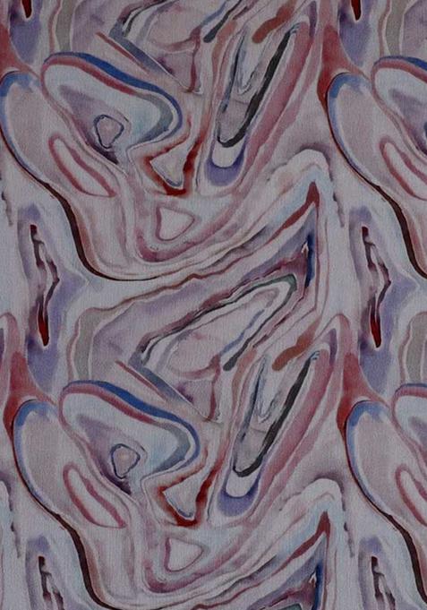 Multicolor Printed Crepe Pre Draped Saree Set