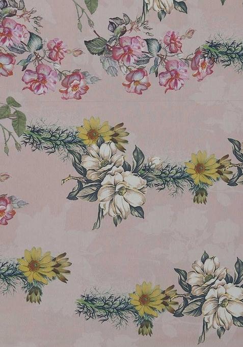 Beige Printed Georgette Lehenga Set