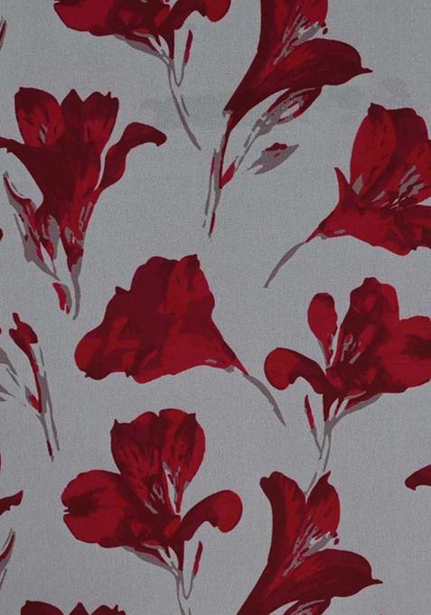 Grey Printed Georgette Lehenga Set