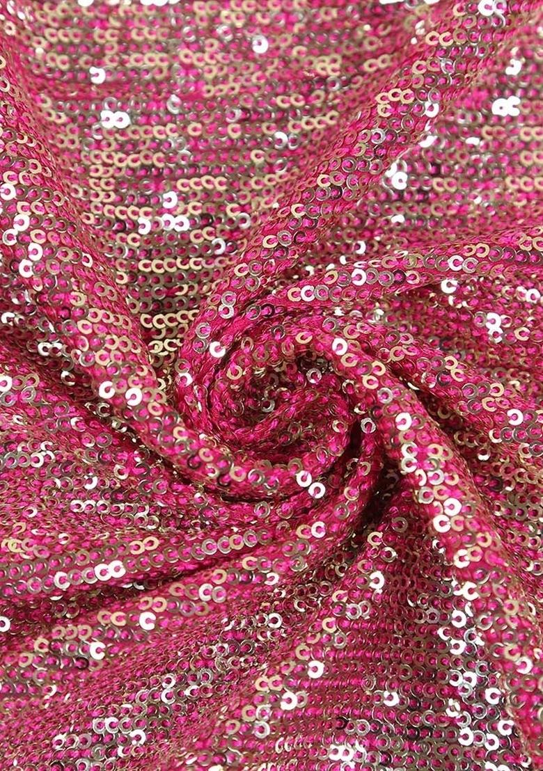 Pink Embellished Blouse Georgette Pre Draped Saree Set