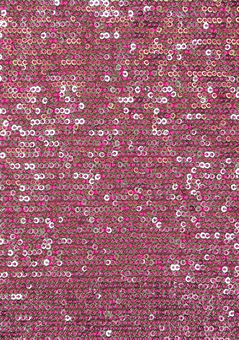 Pink Embellished Blouse Georgette Pre Draped Saree Set