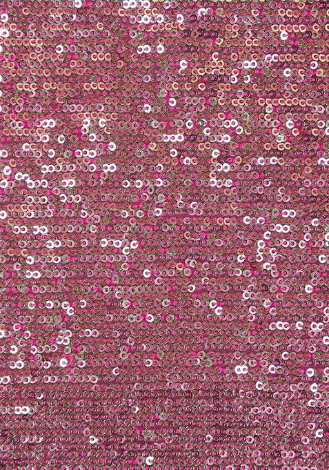 Pink Embellished Blouse Georgette Pre Draped Saree Set