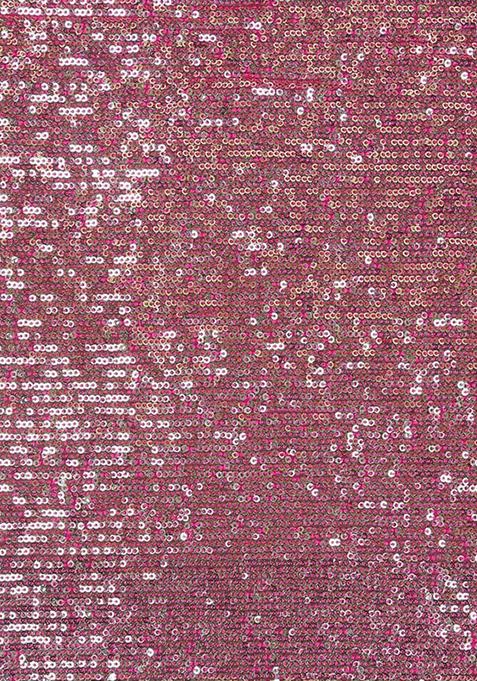 Hot Pink Embellished Blouse Georgette Pre Draped Saree Set