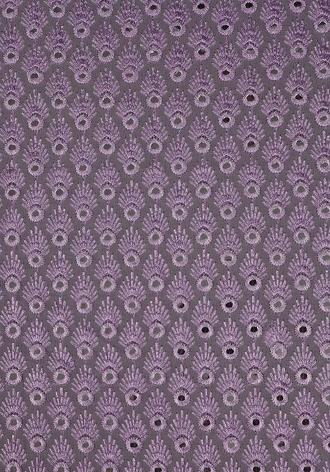 Lilac Embroidered Blouse Georgette Pre Draped Saree Set