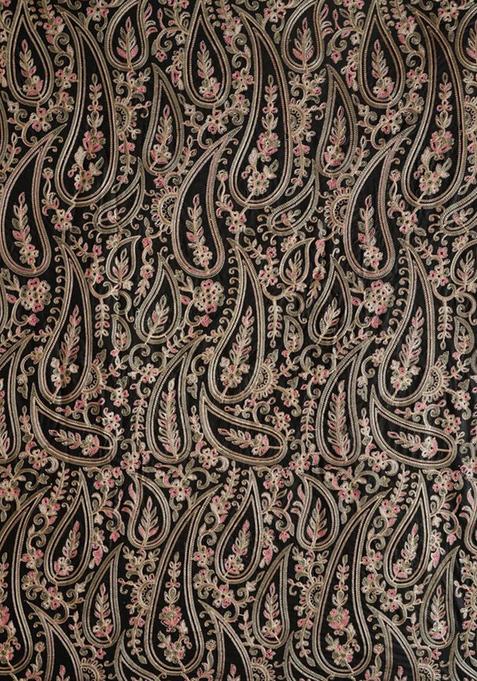 Black Embroidered Blouse Georgette Pre Draped Saree Set