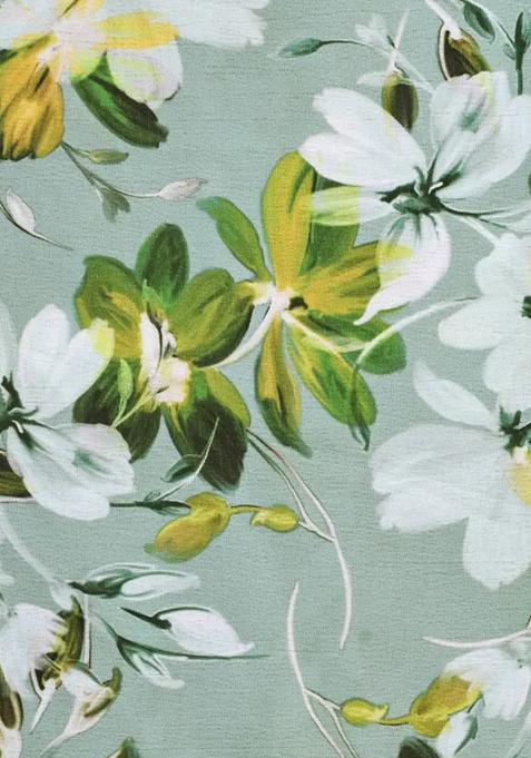 Sea Green Printed Pre Draped Saree Set