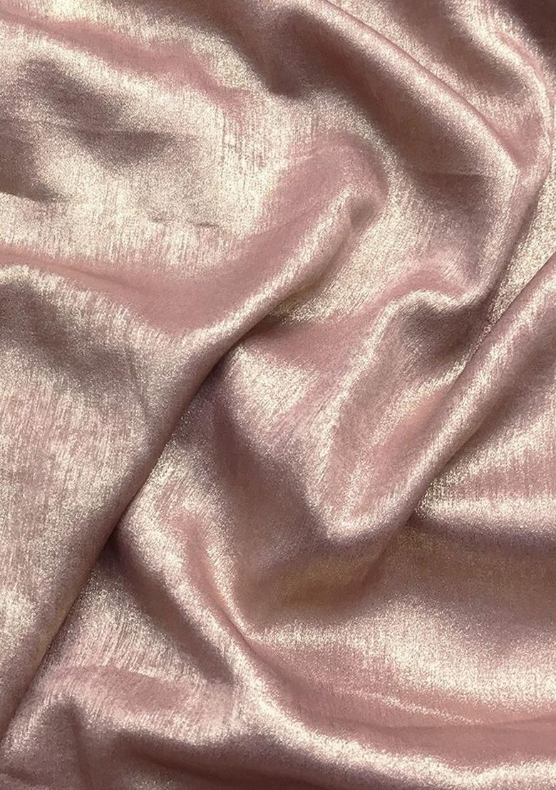 Onion Pink Solid Double Georgette Pre Draped Saree Set - Indya