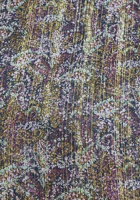 Brown Printed Chiffon Pre Draped Saree Set