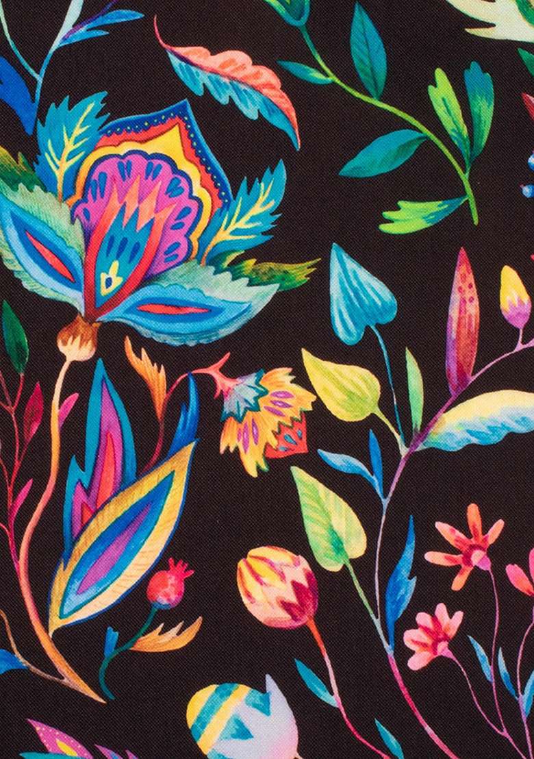Multicolor Printed Rayon Pre Draped Saree Set - Indya