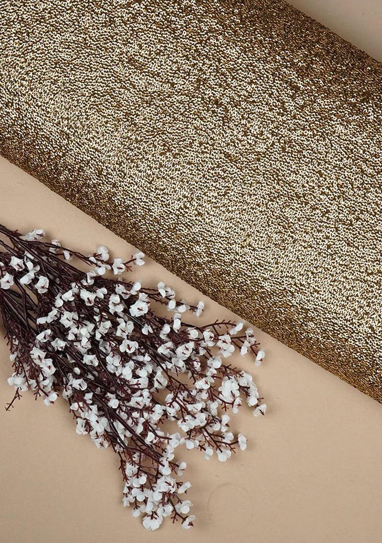 Coffee Brown Sequin Georgette Pre Draped Saree Set - Indya