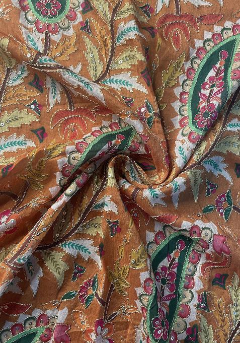 Red Embroidered Blouse Georgette Pre Draped Saree Set