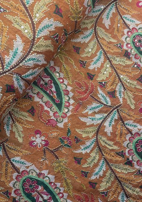 Red Embroidered Blouse Georgette Pre Draped Saree Set