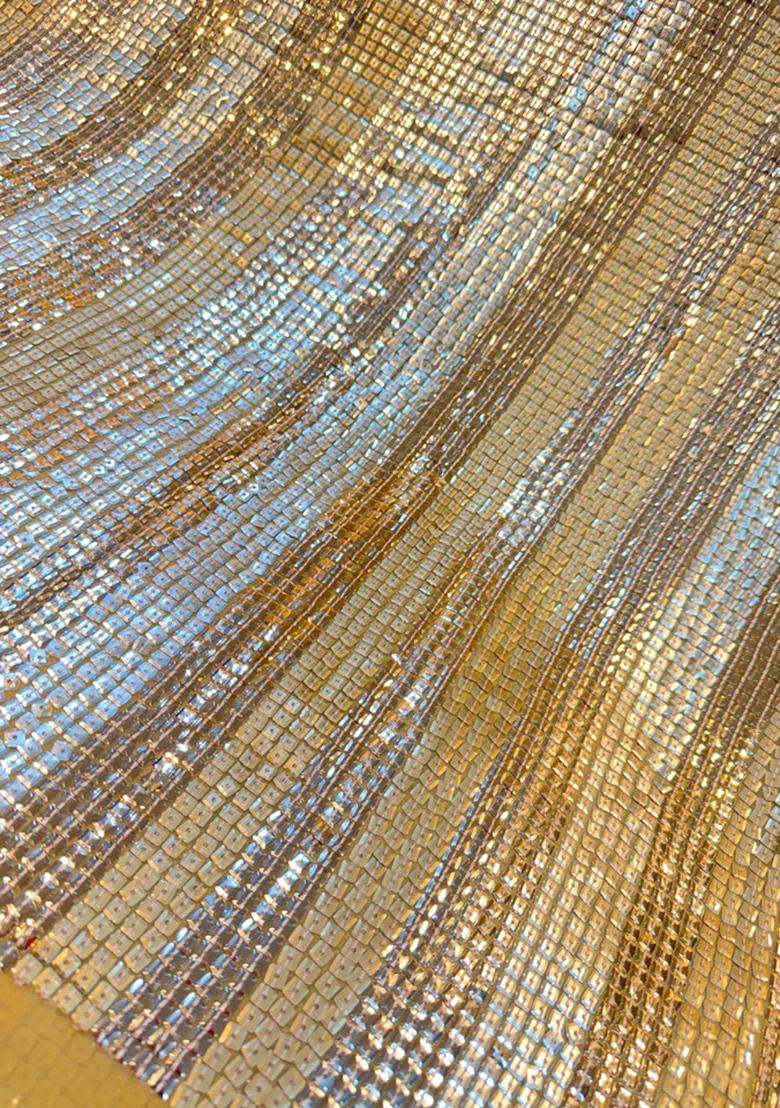 Black Sequin Blouse Georgette Pre Draped Saree Set