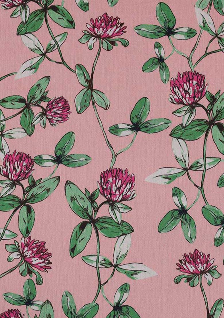 Pink Printed Satin Pre Draped Saree Set - Indya