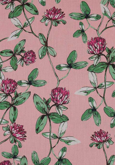 Pink Printed Satin Pre Draped Saree Set