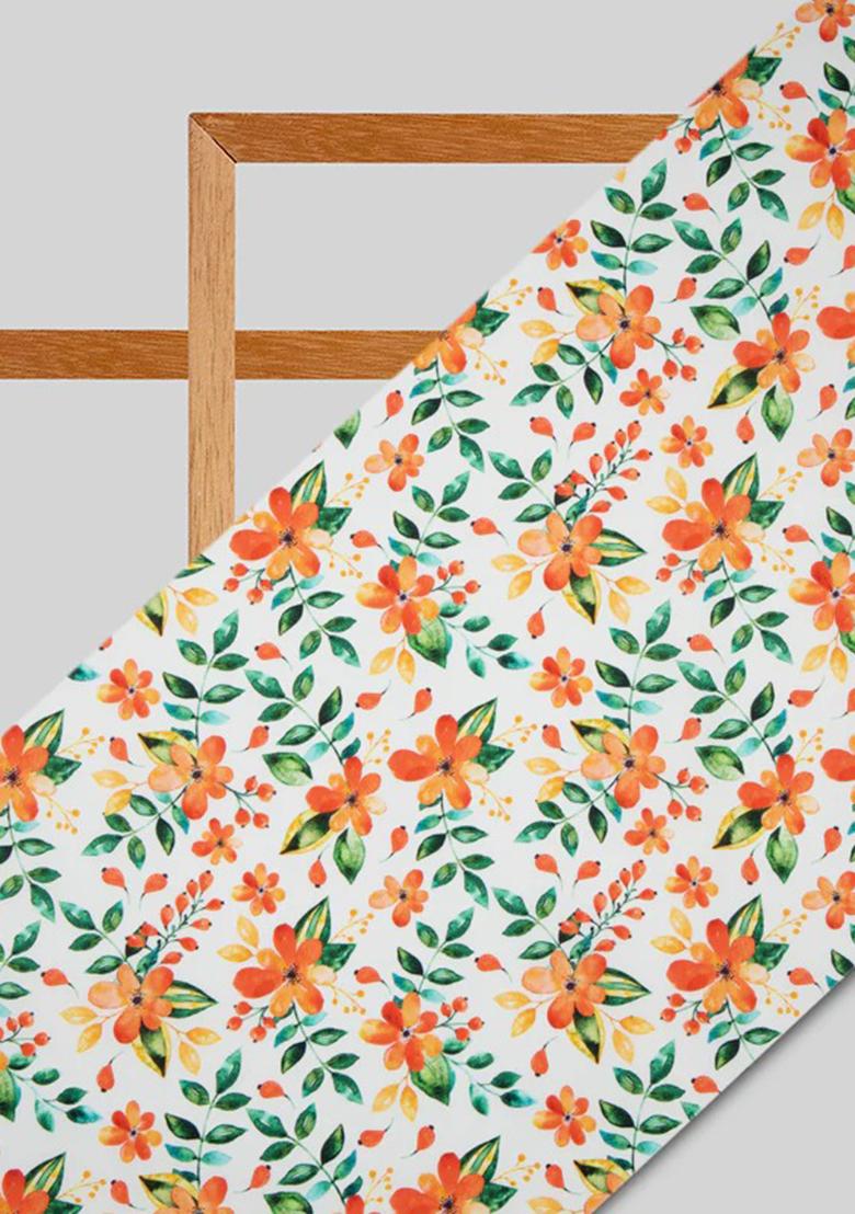 Multicolor Printed Crepe Pre Draped Saree Set - Indya