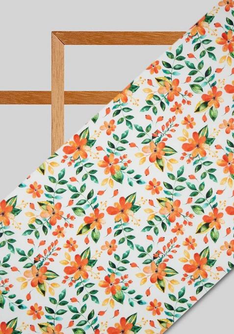 Multicolor Printed Crepe Pre Draped Saree Set