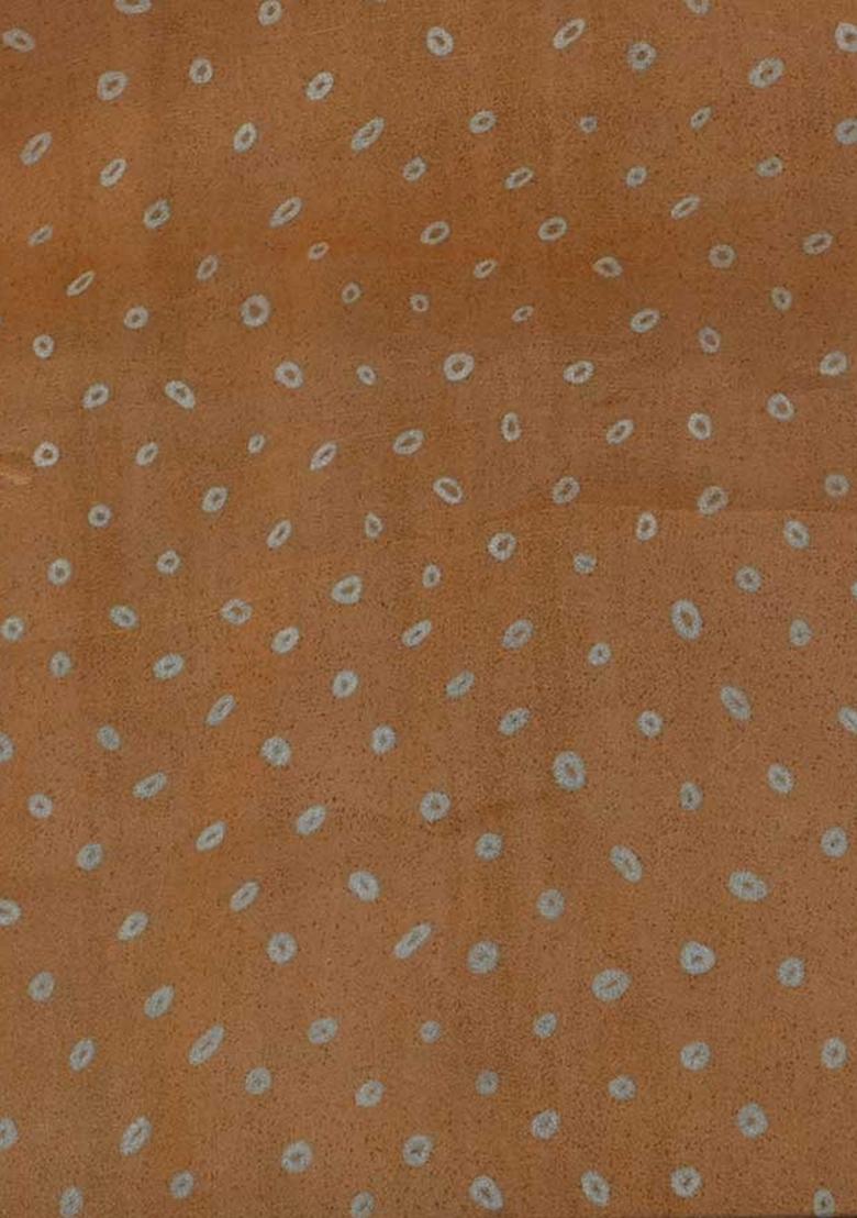 Orange Printed Organza Pre Draped Saree Set