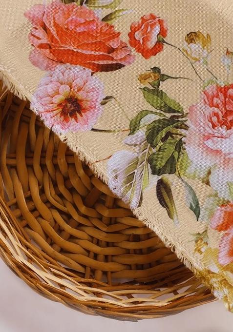 Peach Printed Rayon Pre Draped Saree