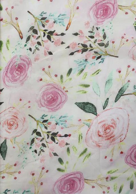 White Printed Organza Pre Draped Saree