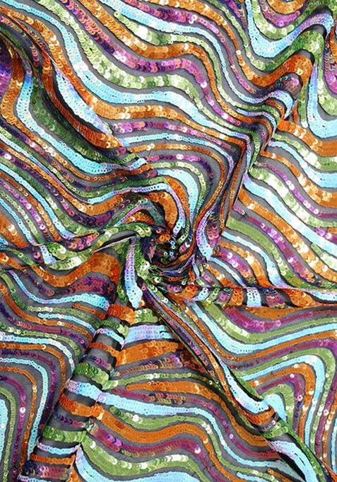 Green Embellished Blouse Georgette Pre Draped Saree Set