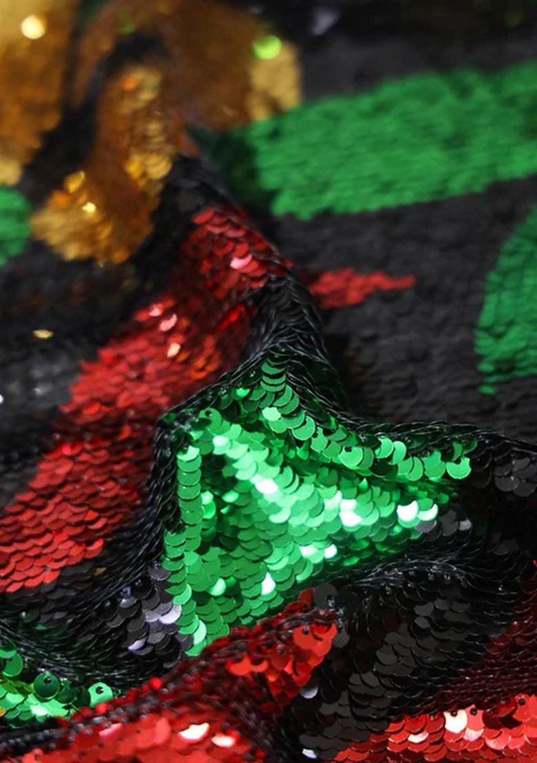 Black Embellished Blouse Georgette Pre Draped Saree Set - Indya