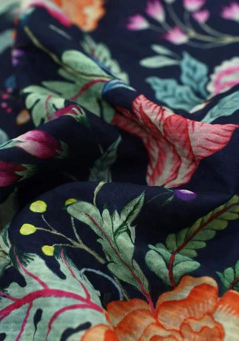 Multicolor Printed Pre Draped Saree Set