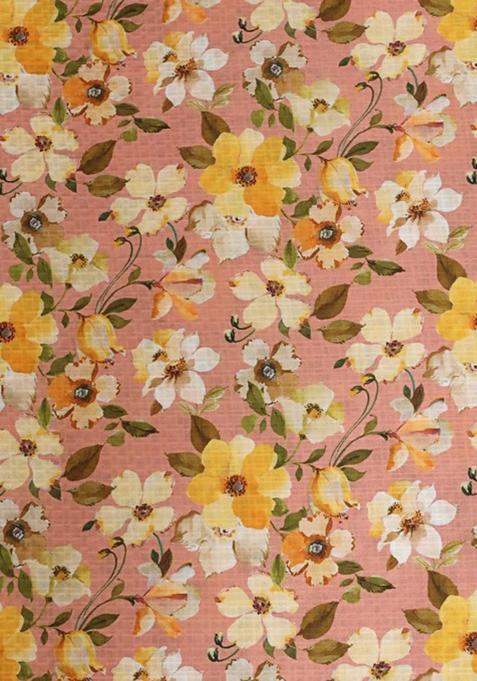 Multicolor Printed Pre Draped Saree Set