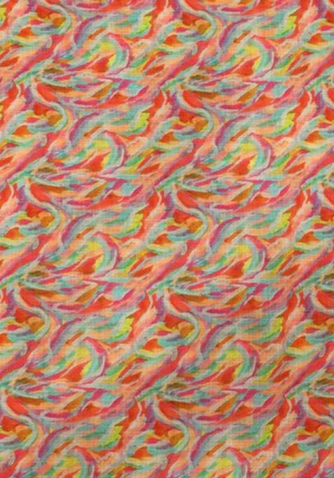 Multicolor Printed Pre Draped Saree Set