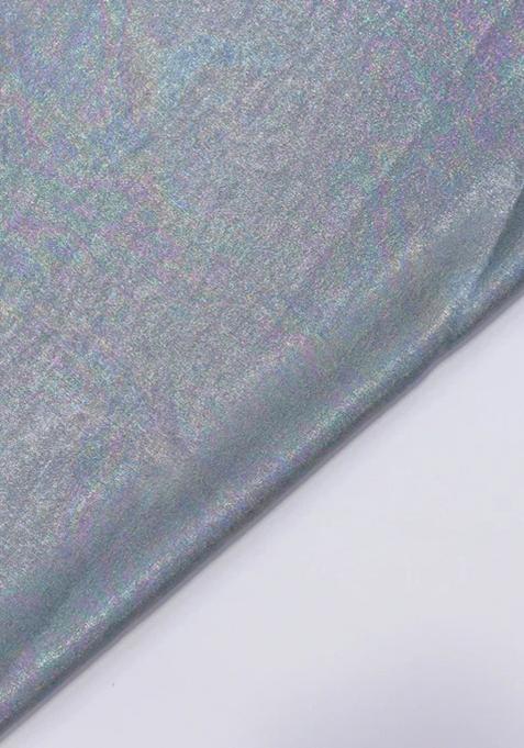 Blue Embellished Pre Draped Saree Set