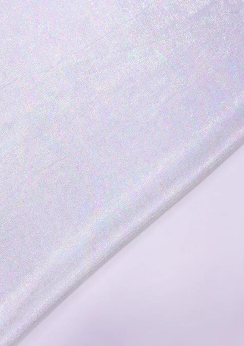 Silver Pre Draped Saree Set