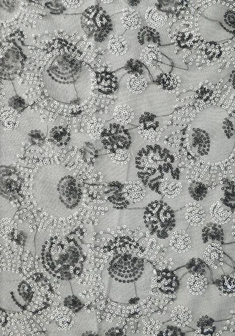 Black Embellished Blouse Pre Draped Saree Set