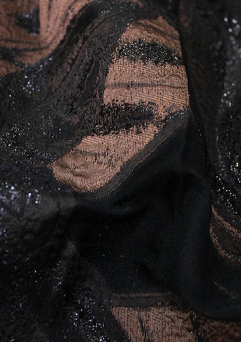 Black Embroidered Blouse Organza Pre Draped Saree Set