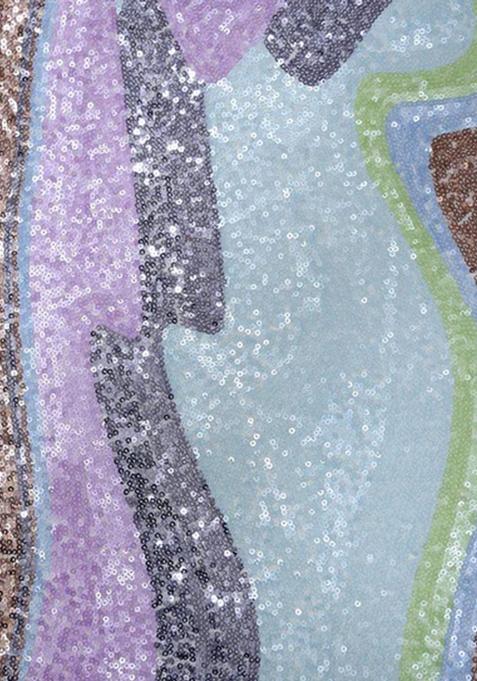 Blue Embroidered Blouse Georgette Pre Draped Saree Set