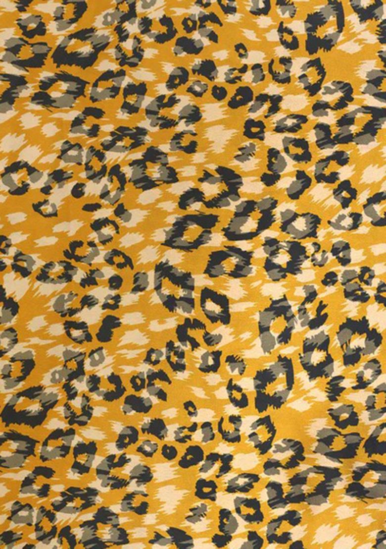 Black And Yellow Printed Pre Draped Saree Set