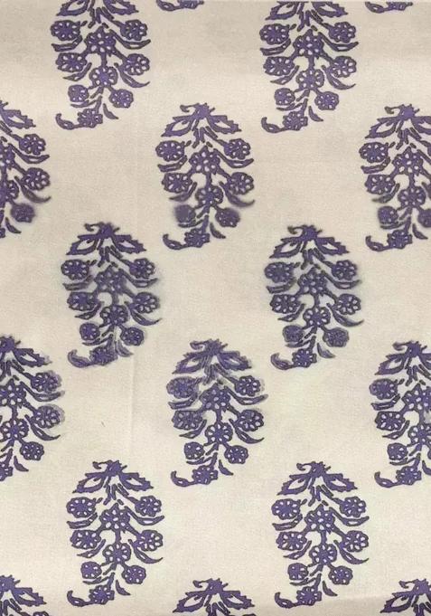 Off White Floral Print Satin Pre Draped Saree Set