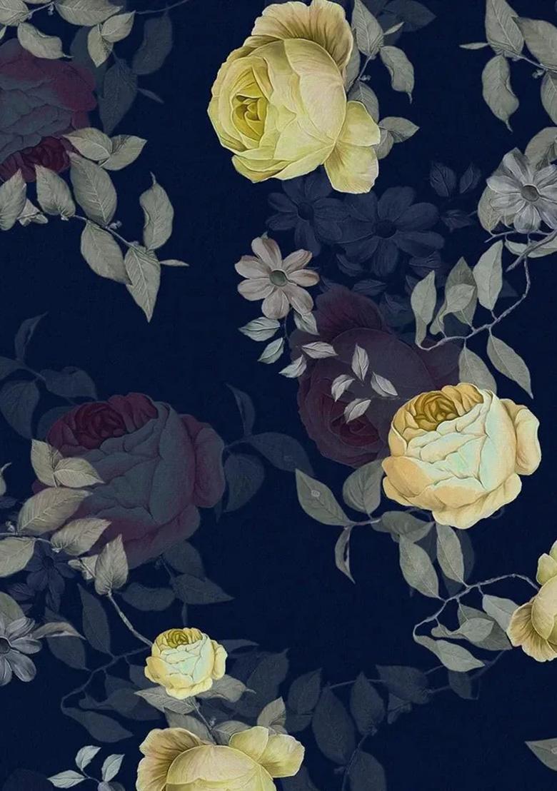 Blue Floral Print Weightless Pre Draped Saree Set - Indya