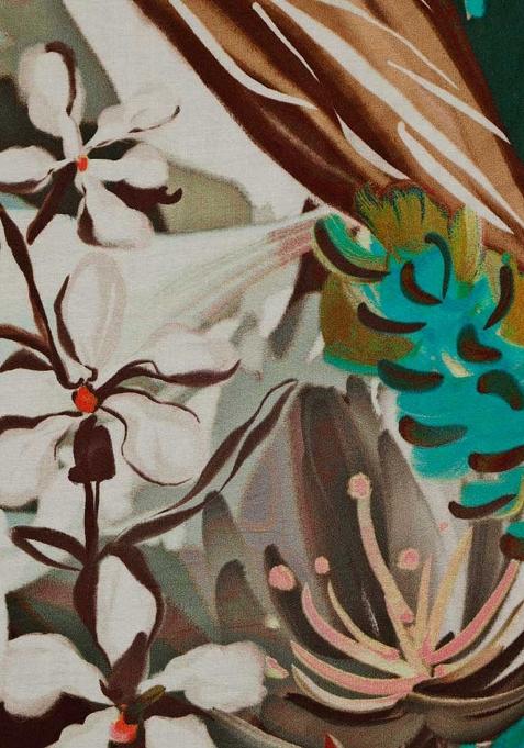 Multi Color Floral Print Chanderi Pre Draped Saree Set