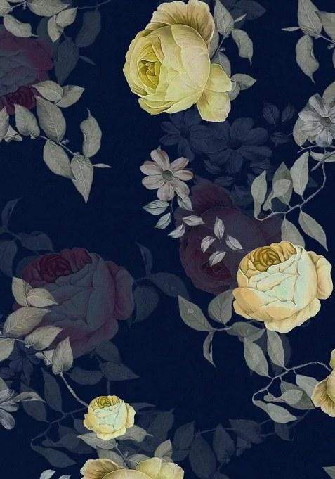 Blue Floral Print Georgette Pre Draped Saree Set