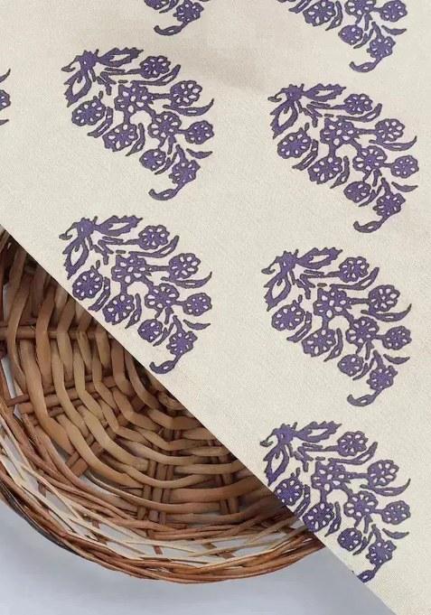 White Floral Print Satin Pre Draped Saree Set