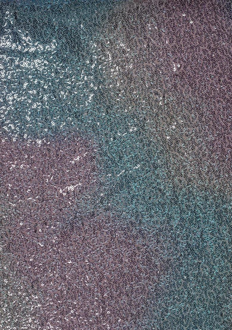 Multicolor Net Sequin Pre Draped Saree Set