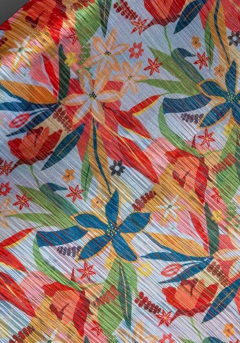 Pastel Blue Chiffon Floral Printed Pre Draped Saree Set