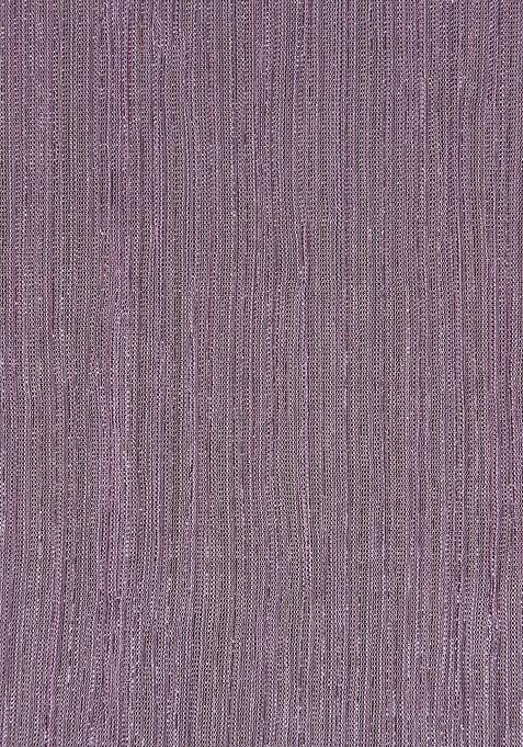 Purple Knit Textured Pre Draped Saree