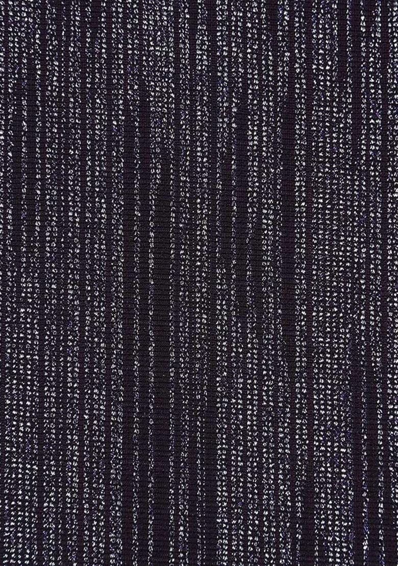 Dark Purple Knit Textured Lehenga Set - Indya