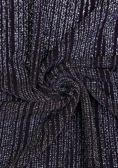 Dark Purple Knit Textured Lehenga Set