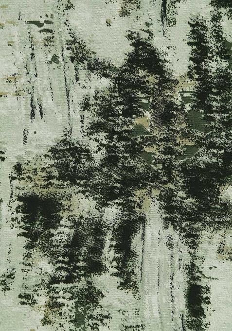 Green Crepe Abstract Printed Pre Draped Saree Set