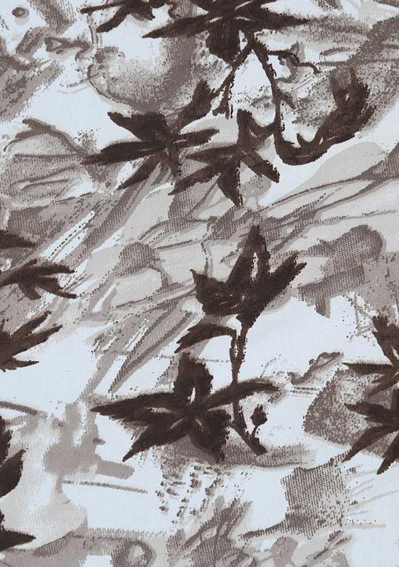 Multicolor Crepe Floral Printed Pre Draped Saree Set - Indya